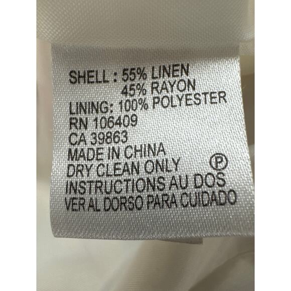 Isabella DeMarco by Tahari Levine Floral Linen Blend Jacket 3/4 Sleeve Size 6 - Picture 8 of 9